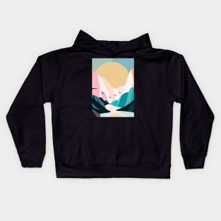 Forest Mountains Sunset Kids Hoodie